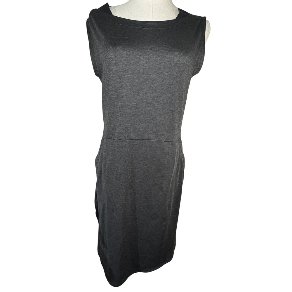 Columbia Womens Omni-Wick Gray Jersey Knit Sleeveless Dress pockets Size S